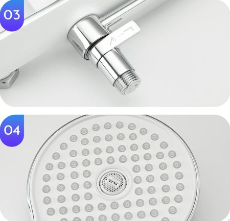 Смеситель для ванны Gappo G03-8 G2203-8 универсальный Белый Хром 