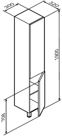 Шкаф пенал AM.PM Gem 30 R M90CSR0306GM Графит матовый 