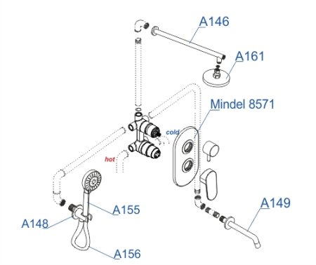 Душевой комплект WasserKRAFT A85161 белый 