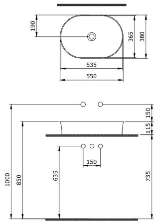 Раковина-чаша Berges Ego SL 55 181012 Белая глянцевая 