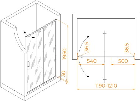 Душевая дверь RGW LE-103B 1200 