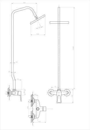 Душевая система ПСМ-Профсан Душ (PSM-514-017) тип См-ВДшОРНТрА 