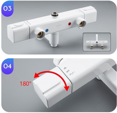 Душевая система Gappo G91 G2491-8 с термостатом Белая 