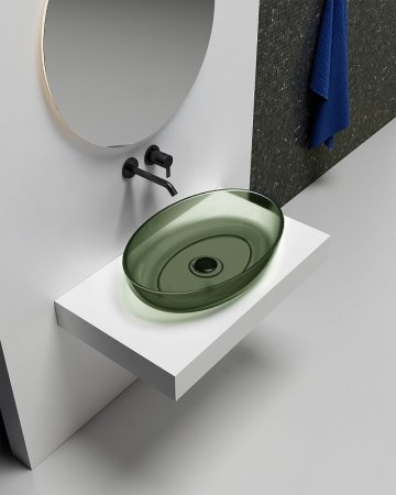 Раковина-чаша Abber Kristall 60 AT2801Vesuvian Оливковая 