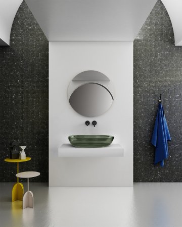 Раковина-чаша Abber Kristall 60 AT2801Vesuvian Оливковая 