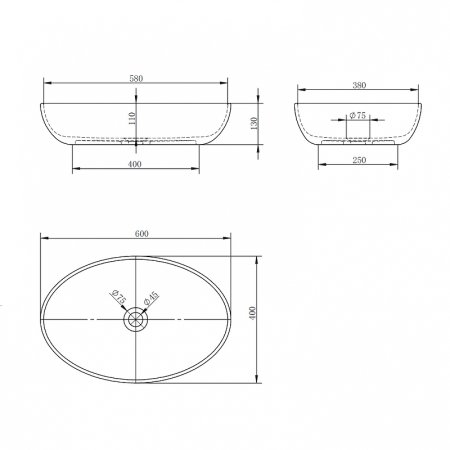 Раковина-чаша Abber Kristall 60 AT2801Vesuvian Оливковая 