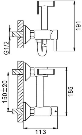 Гигиенический душ со смесителем Frap F7503-4 Бронза 