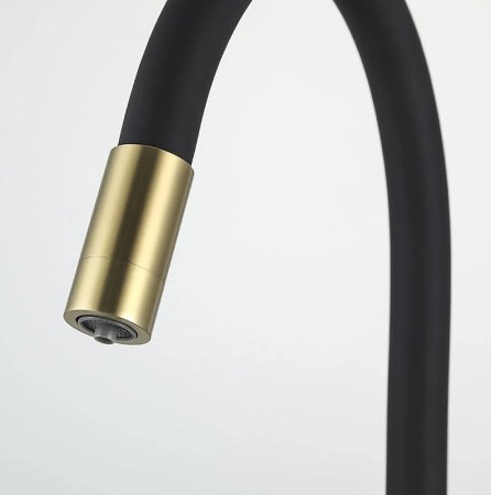 Смеситель для кухни Frap H69 F4396-3 Сатин золотой Черный 