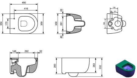 Унитаз Allen Brau Priority 4.31002.31 подвесной Черный матовый без сиденья 