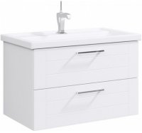 Тумба под раковину Aqwella Манчестер 80 MAN01082 подвесная Белый глянец