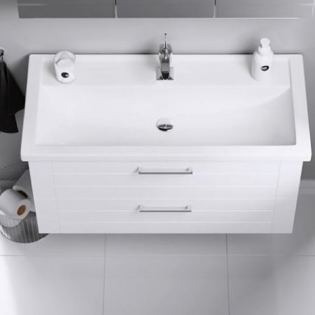 Тумба под раковину Aqwella Манчестер 80 MAN01082 подвесная Белый глянец 