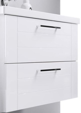 Тумба под раковину Aqwella Манчестер 80 MAN01082 подвесная Белый глянец 