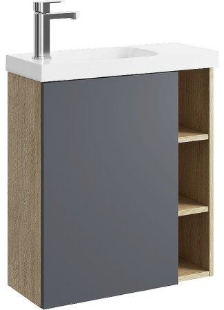 Корпус тумбы под раковину Aqwella Alba 60 L ALB0106LDD подвесной Дуб Давос 