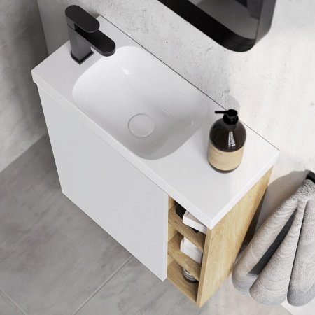 Корпус тумбы под раковину Aqwella Alba 60 L ALB0106LDD подвесной Дуб Давос 