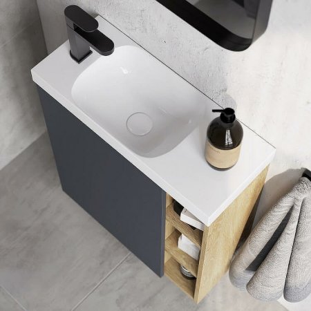 Корпус тумбы под раковину Aqwella Alba 60 L ALB0106LDD подвесной Дуб Давос 