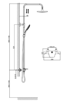 Душевая система D&K Potsdam DA2143741B14 хром 