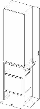 Шкаф пенал Allen Brau Priority 40 R 1.31005.WM Белый матовый 
