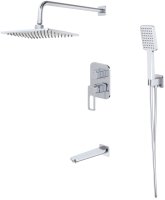 Душевая система с тропическим душем, ручным душем и изливом IDDIS Slide (SLISB03i68)