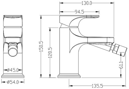 Смеситель для биде Boheme Spectre 456-BR Бронза 