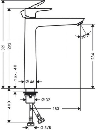 Смеситель для раковины Hansgrohe Talis E 71717140 Шлифованная бронза 