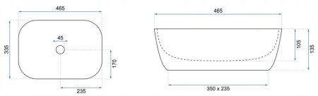 Раковина 46,5х33,5 см Rea Belinda REA-U8472 