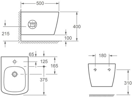Биде Allen Brau Liberty 4.33005.20 подвесное Белое 