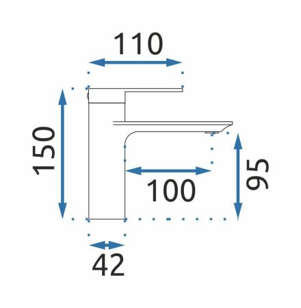 Смеситель для раковины без донного клапана Rea Storm REA-B9986 