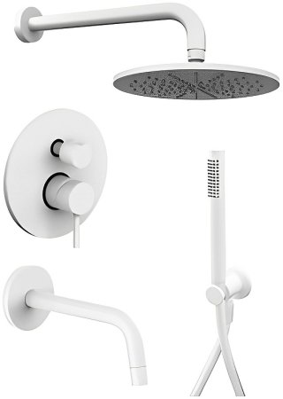 Душевая система Paffoni Light KITLIG019BO045 Белая матовая 