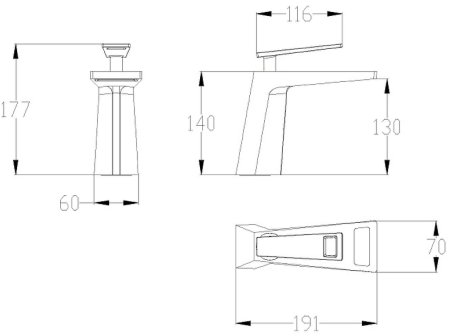 Смеситель для раковины Bronze de Luxe Quadro A919W Белый Золото 