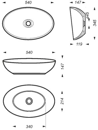 Раковина-чаша Sanita Luxe Ringo Cut 53 RNGSLWB01C Белая 