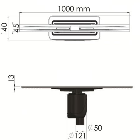 Душевой лоток Berges Simpel 1000 091013 с решеткой Хром глянец 