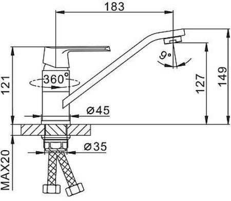 Смеситель для кухни Frap H31 F4931 Белый Хром 
