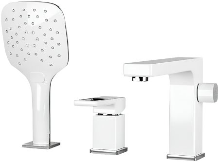 Смеситель на борт ванны Gappo G17-8 G1117-8 Белый Хром 