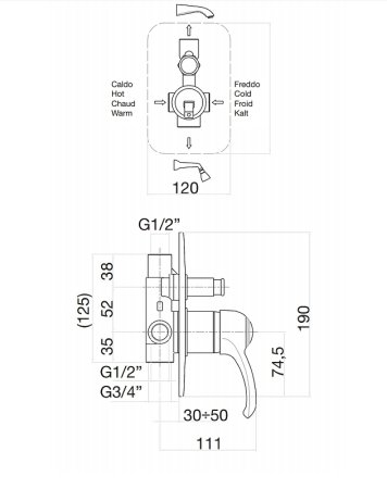 Смеситель для душа Fiore Jafar 47CR5134 Хром 