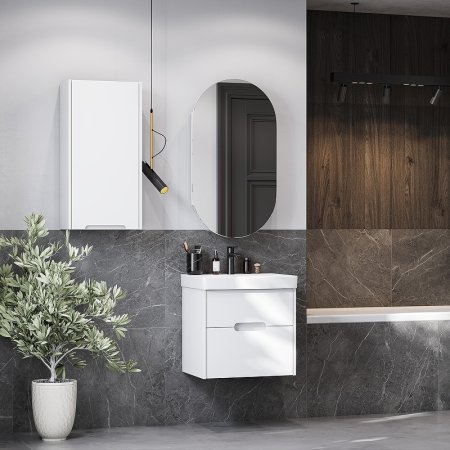 Подвесной шкаф Aquaton Оливия 35 L 1A254703OL01L Белый матовый 