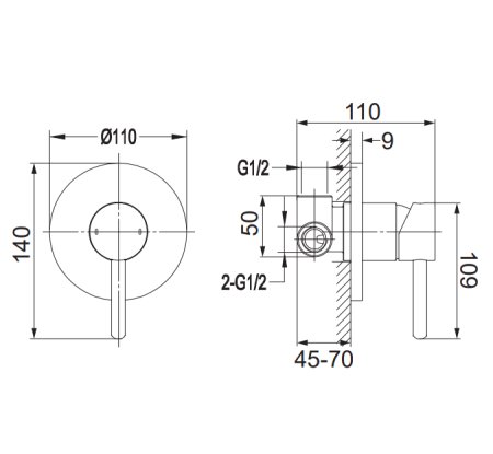 Гигиенический душ Omnires Y SYSYBI1BL со смесителем, черный полуматовый 