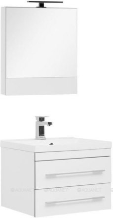 Комплект мебели для ванной Aquanet Верона 58 белый (подвесной 2 ящика) 
