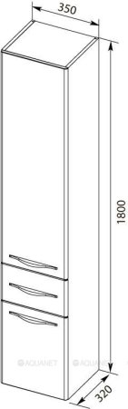 Шкаф-пенал для ванной Aquanet Ирвин 35 L белый 