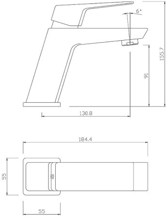 Смеситель для раковины Paini Torre 98YO205 Черный матовый 