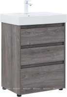Тумба с раковиной Aquanet Nova Lite 60 дуб рошелье (3 ящика)