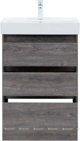 Тумба с раковиной Aquanet Nova Lite 60 дуб рошелье (3 ящика) 
