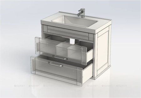 Тумба с раковиной Aquanet Денвер 80 белый 