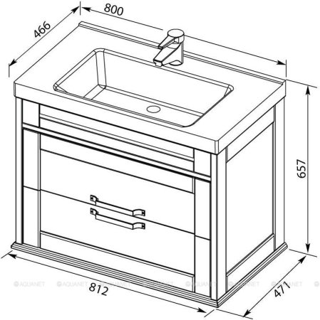 Тумба с раковиной Aquanet Денвер 80 белый 