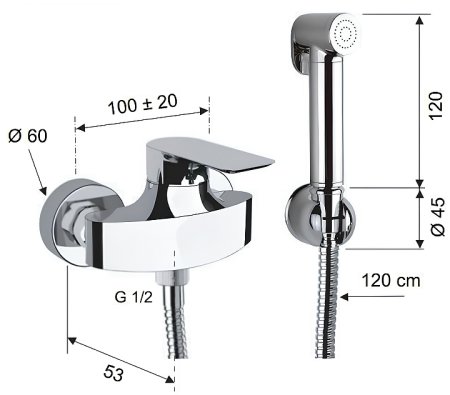 Гигиенический душ со смесителем Remer iC31RELVO Бронза 