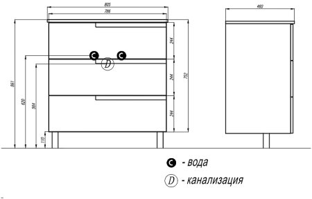 Тумба под раковину Roca Victoria Nord Ice Edition 80 ZRU9302835 Белый глянец 