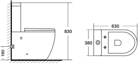 Унитаз компакт Azario Corsa AZ-2062S с бачком и сиденьем Микролифт 