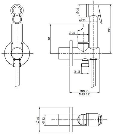 Гигиенический душ со смесителем Fima Carlo Frattini Collettivita F2320/1NCR Хром 