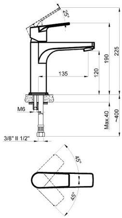 Смеситель для раковины Azario Treya AZ-15684501 Хром 