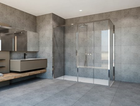 Душевой уголок Vincea Garda 200х90 VSR-1G29020CL профиль Хром стекло прозрачное 