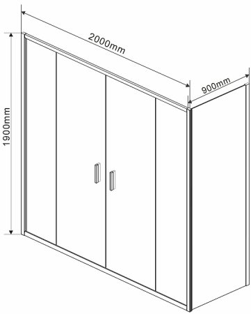Душевой уголок Vincea Garda 200х90 VSR-1G29020CL профиль Хром стекло прозрачное 